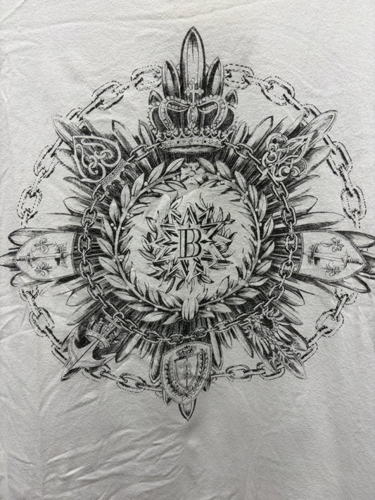 AW2016 Balmain ‘Crowned Crest Logo’ White Graphic T-Shirt