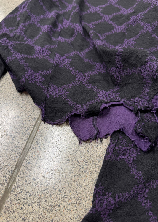 AW2002 Junya Watanabe Black/Purple Diamond Pattern Grunge Sweater