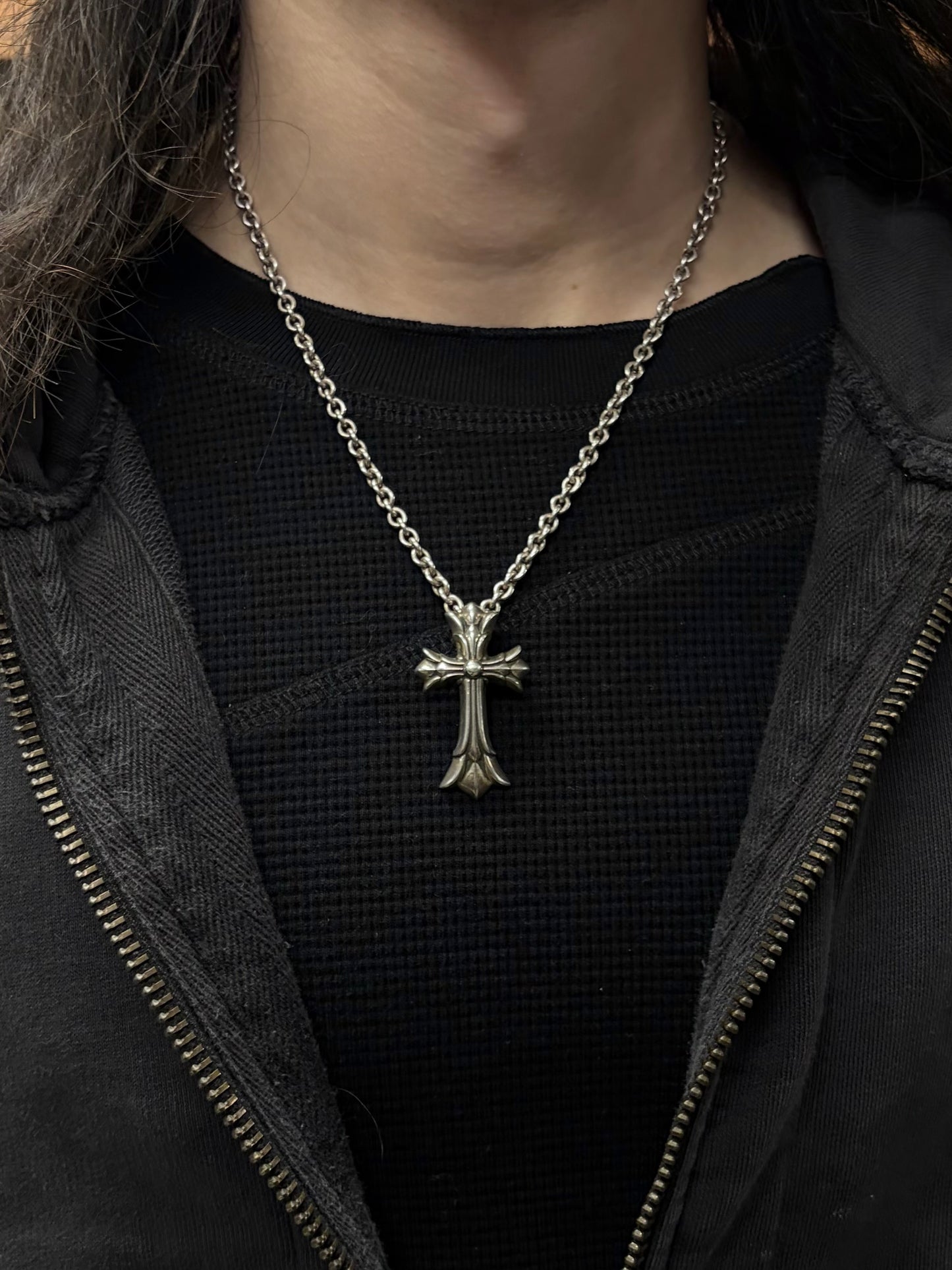 Chrome Hearts Large ‘Double Cross’ Stacked 925 Silver Pendant