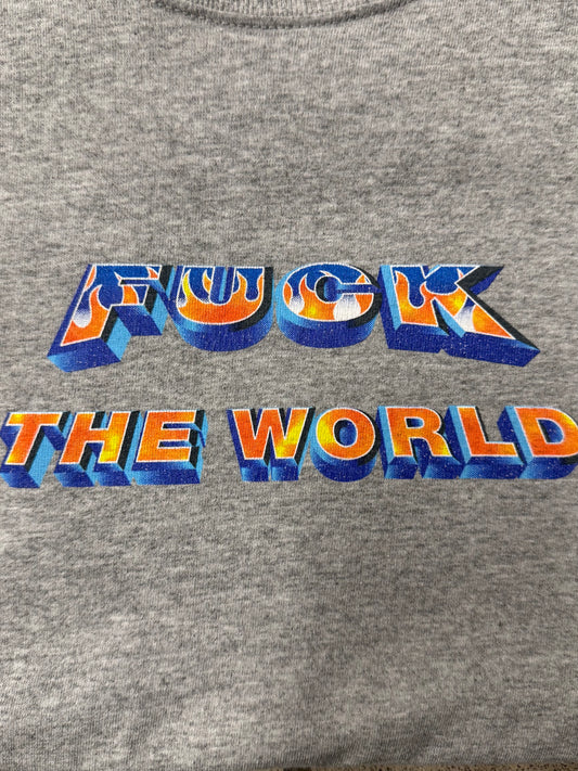 SS2014 Supreme ‘Fuck the World’ Flames Long Sleeve Shirt