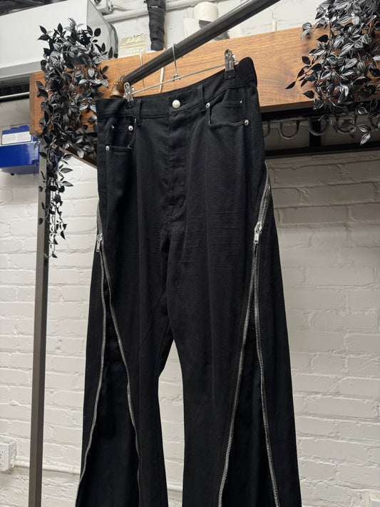 SS2022 Rick Owens ‘Fogachine’ Banana ‘Bolan’ Zip Flared Leg Pants