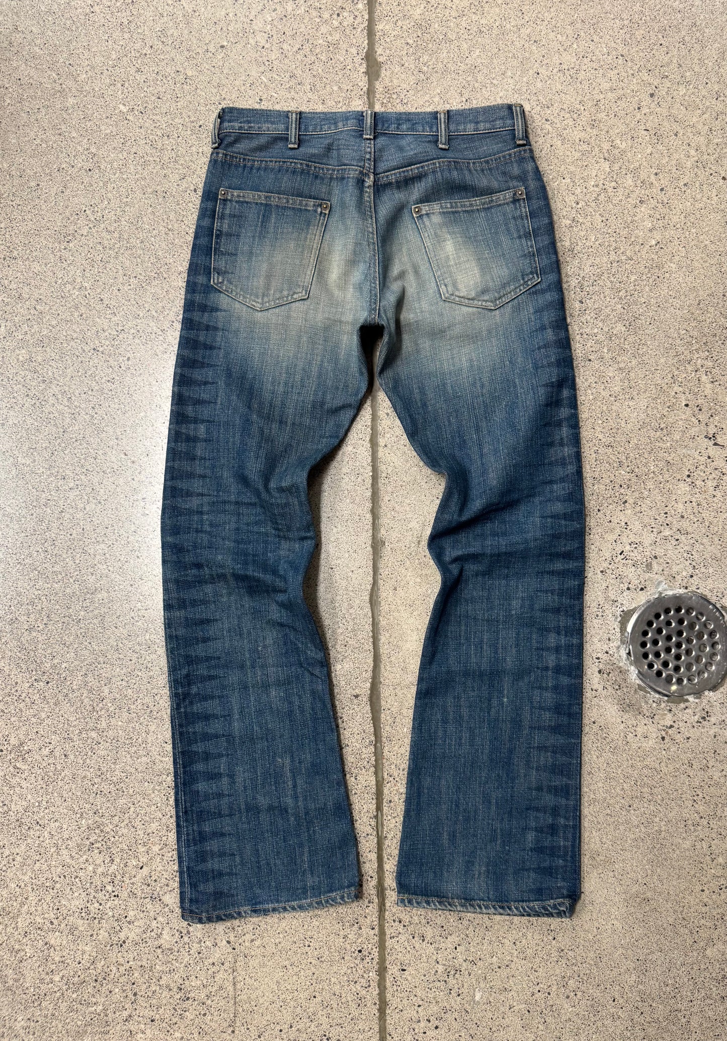 SS2003 Undercover ‘Scab’ Giz Print Flared Bootcut Denim
