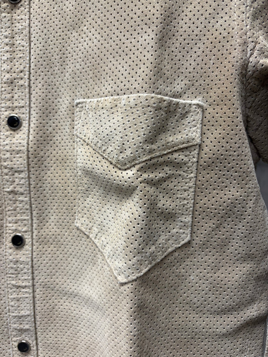 Vintage Jean Paul Gaultier Homme ‘Objet’ Perforated Leather Button Up Shirt