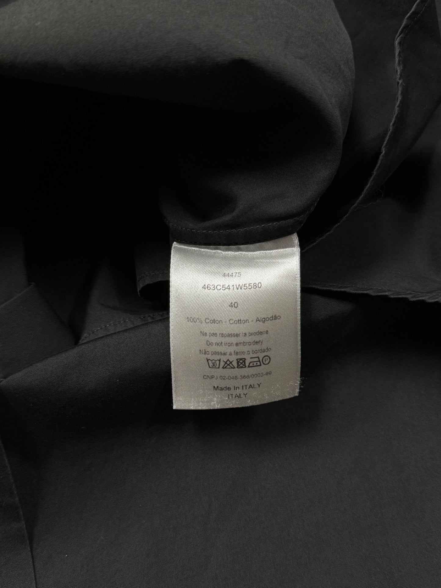 SS2015 Dior Homme ‘Script’ Embroidered Collar Detail Shirt