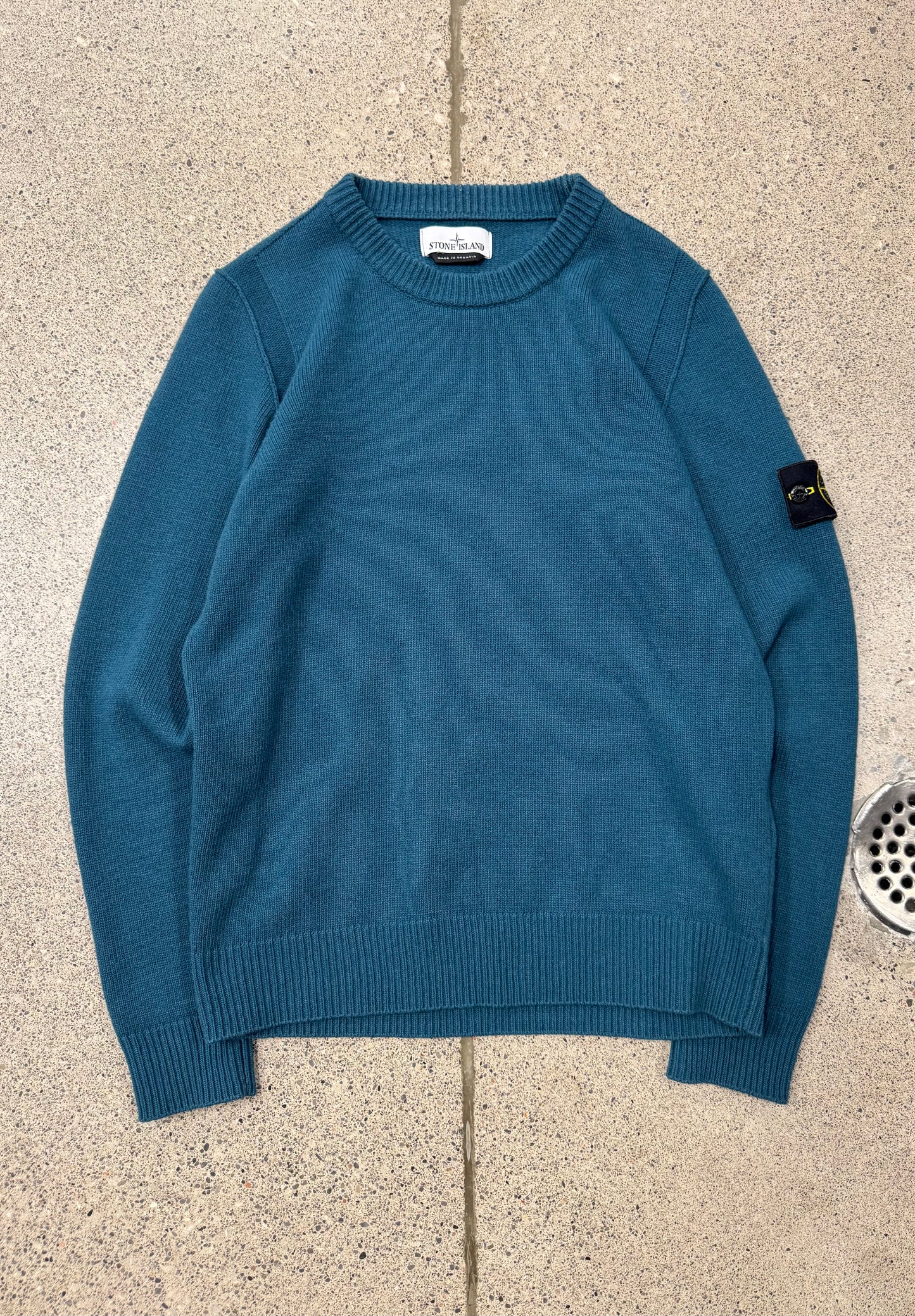 Stone Island Blue Badge Logo Knit Sweater