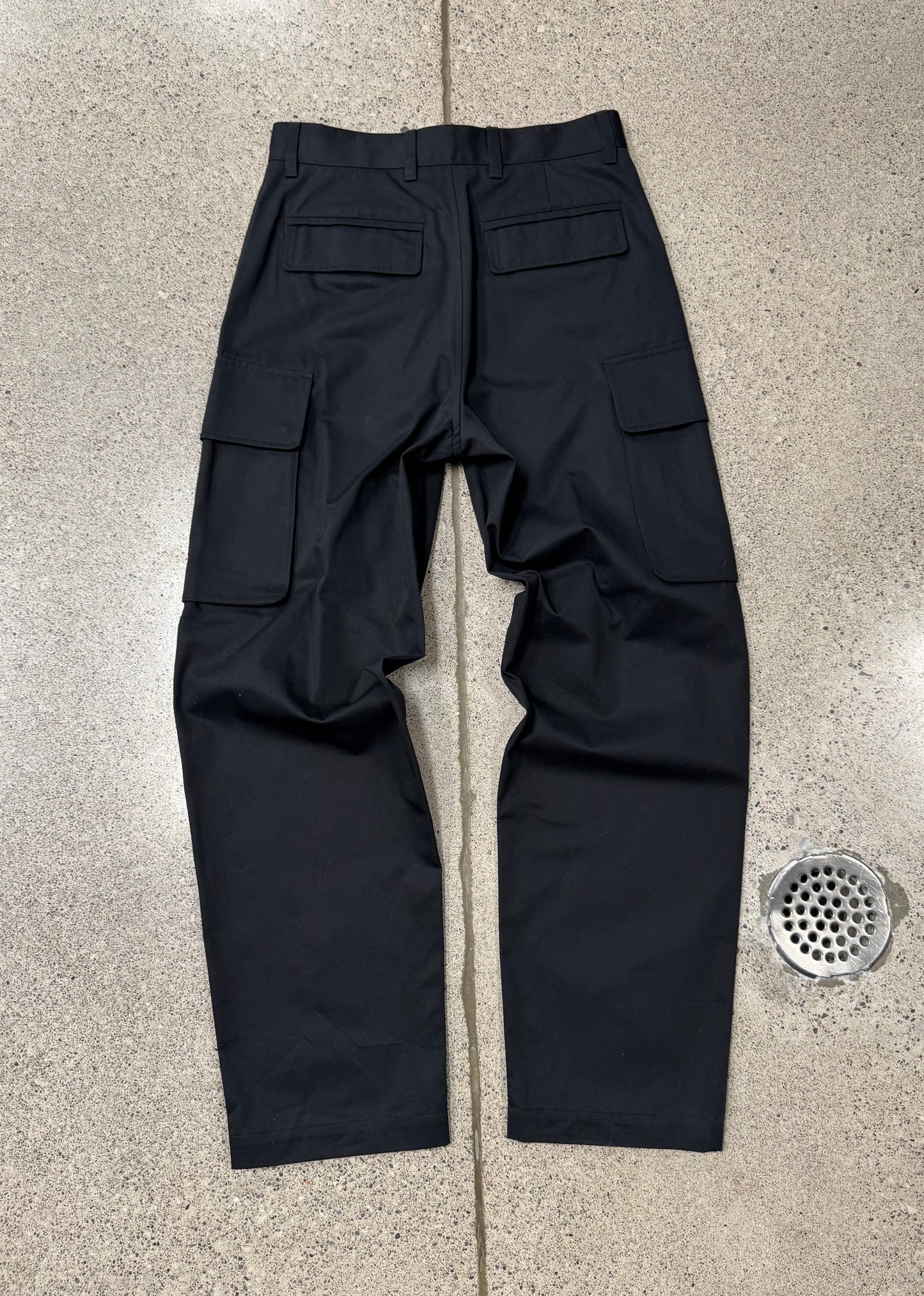 Givenchy ‘Cursive Logo’ Slim Straight Leg Black Cargo Trousers