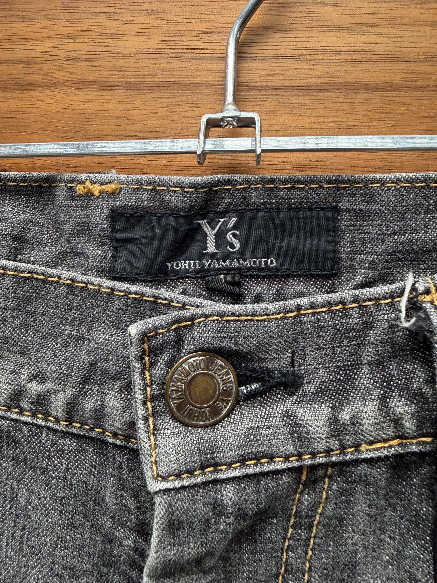 Yohji Yamamoto ‘Y’s’ Sideways Asmmetric Grey Bootcut Denim