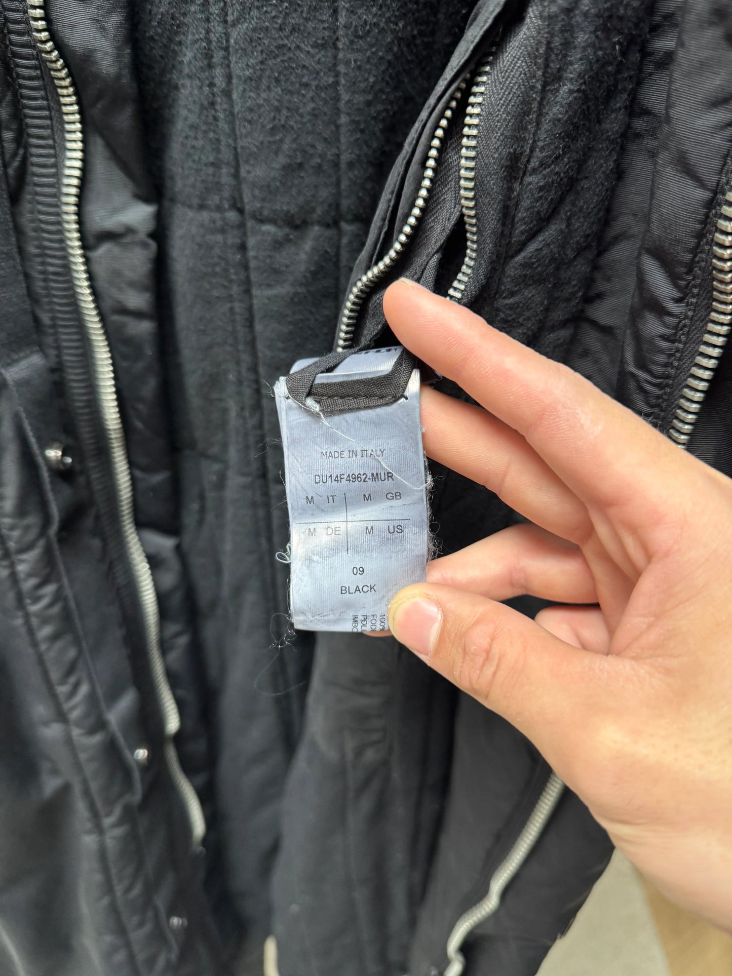 AW2014 Rick Owens ‘Moody’ Black Fishtail Parka