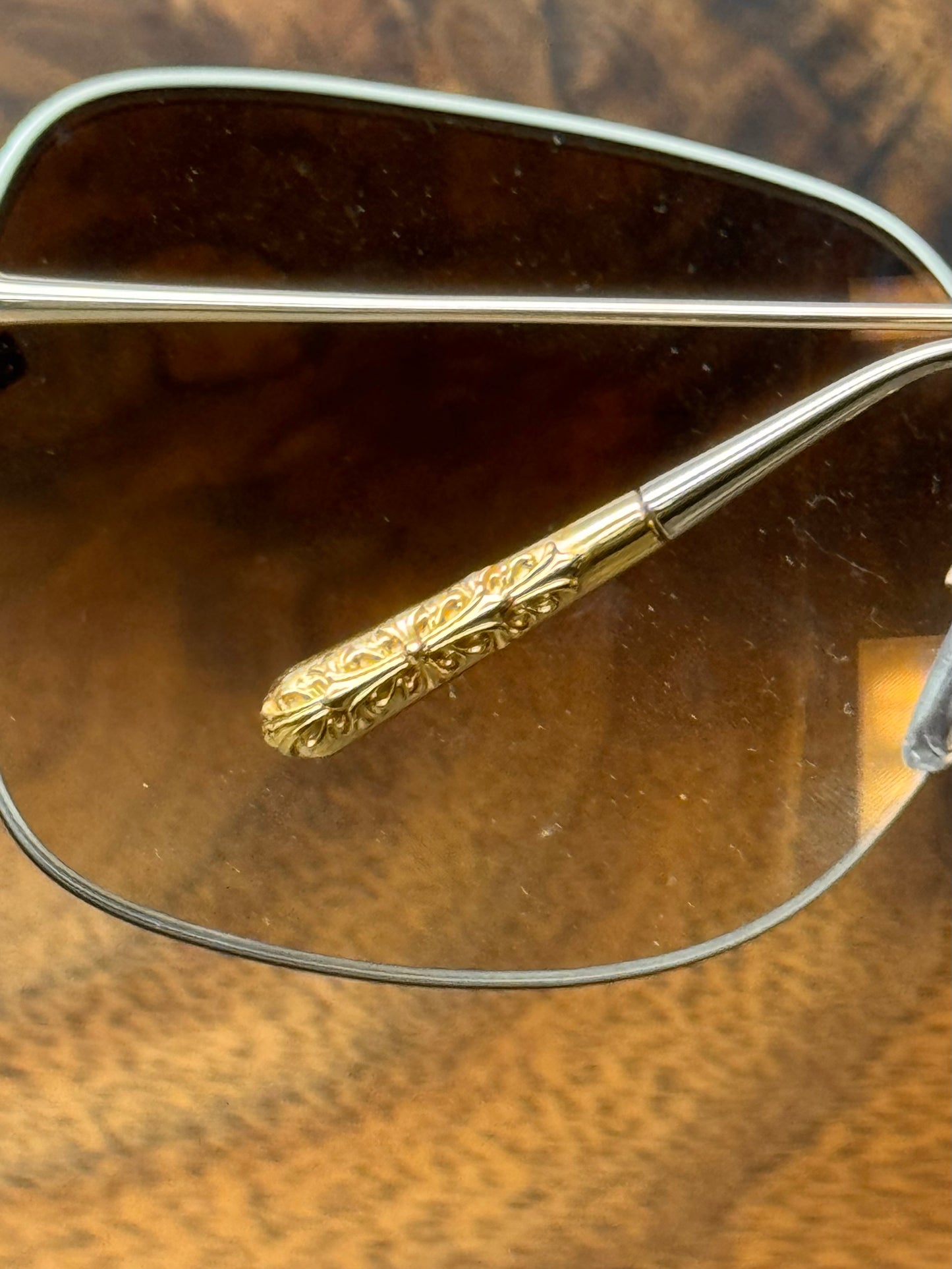 Chrome Hearts ‘Shaved’ 18K Gold Floral Cross Sunglasses