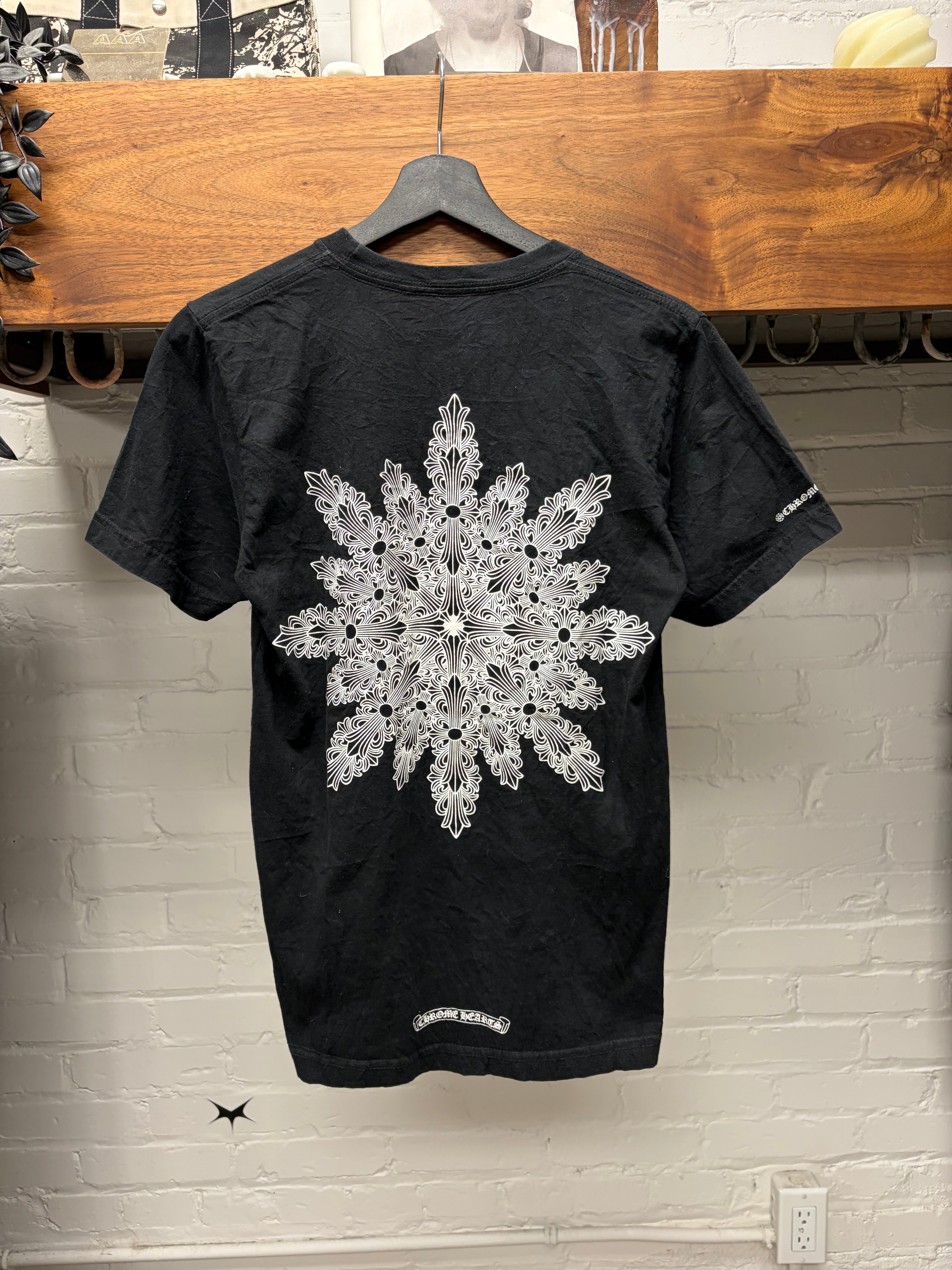 Chrome Hearts 'Floral Snowflake Cross' Black Graphic T-Shirt