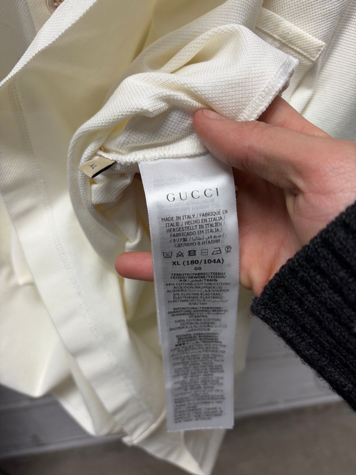 2024 Gucci ‘Piqué’ Color Blocked White Polo