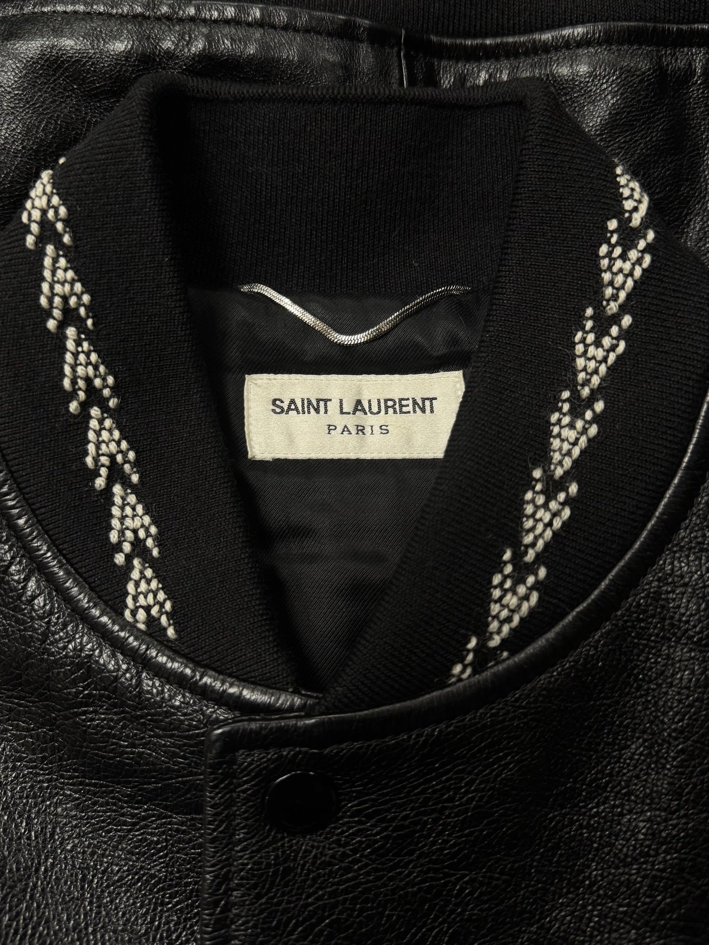 2017 Saint Laurent ‘Ikarus’ Leather Teddy Jacket.