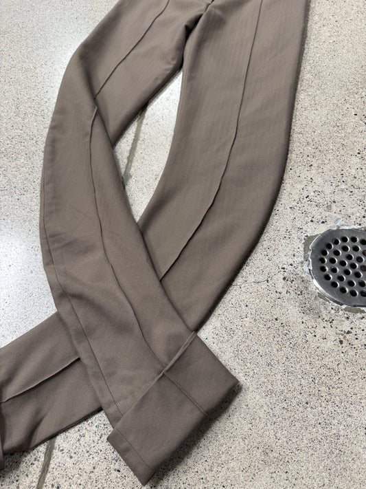 Haider Ackermann Pleated Brown ‘J-Cut’ Trousers