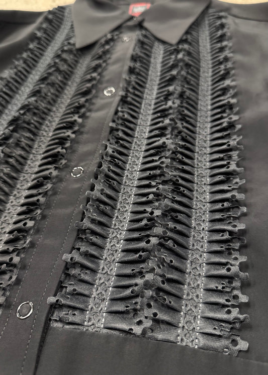 Vintage Jean Paul Gaultier ‘Laktan Lace’ Button Snap Collared Shirt