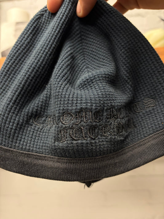 Vintage 90s Chrome Hearts ‘Fuck You’ Black Thermal Skull Cap