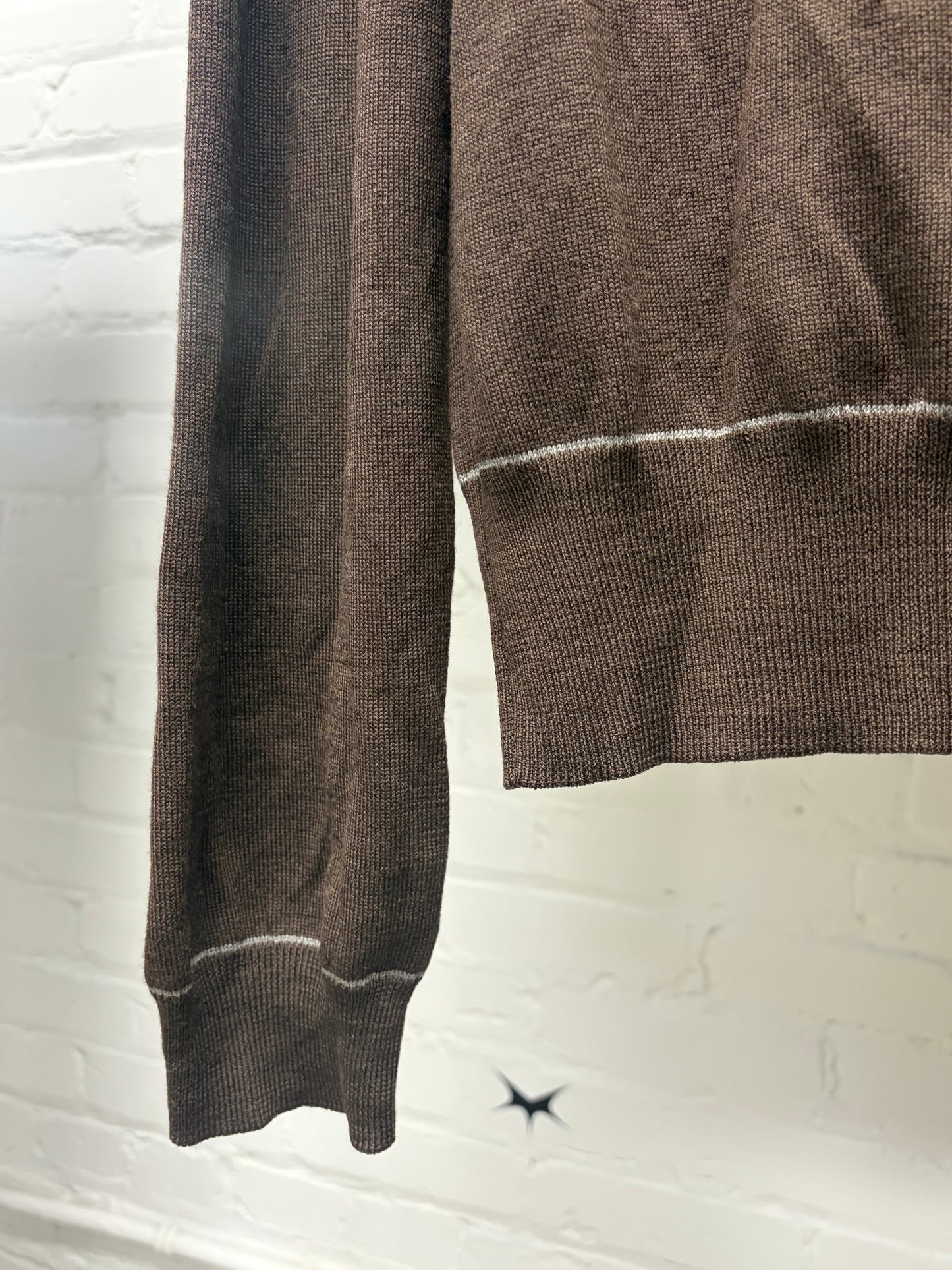 Miu Miu Contrast Stitch ‘Chocolate Brown’ Knit Polo