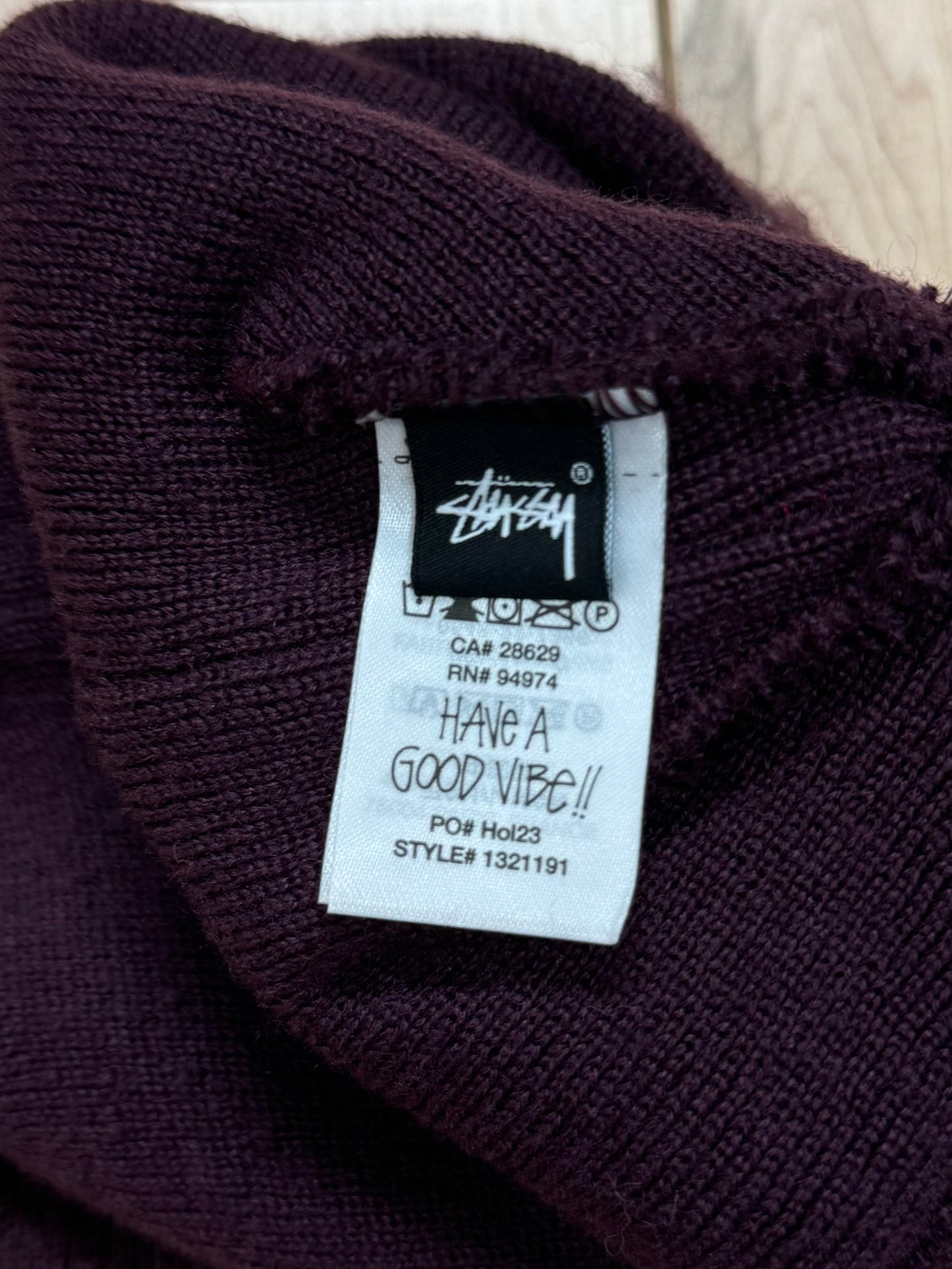 Stussy Mohair Maroon/Neon Beanie