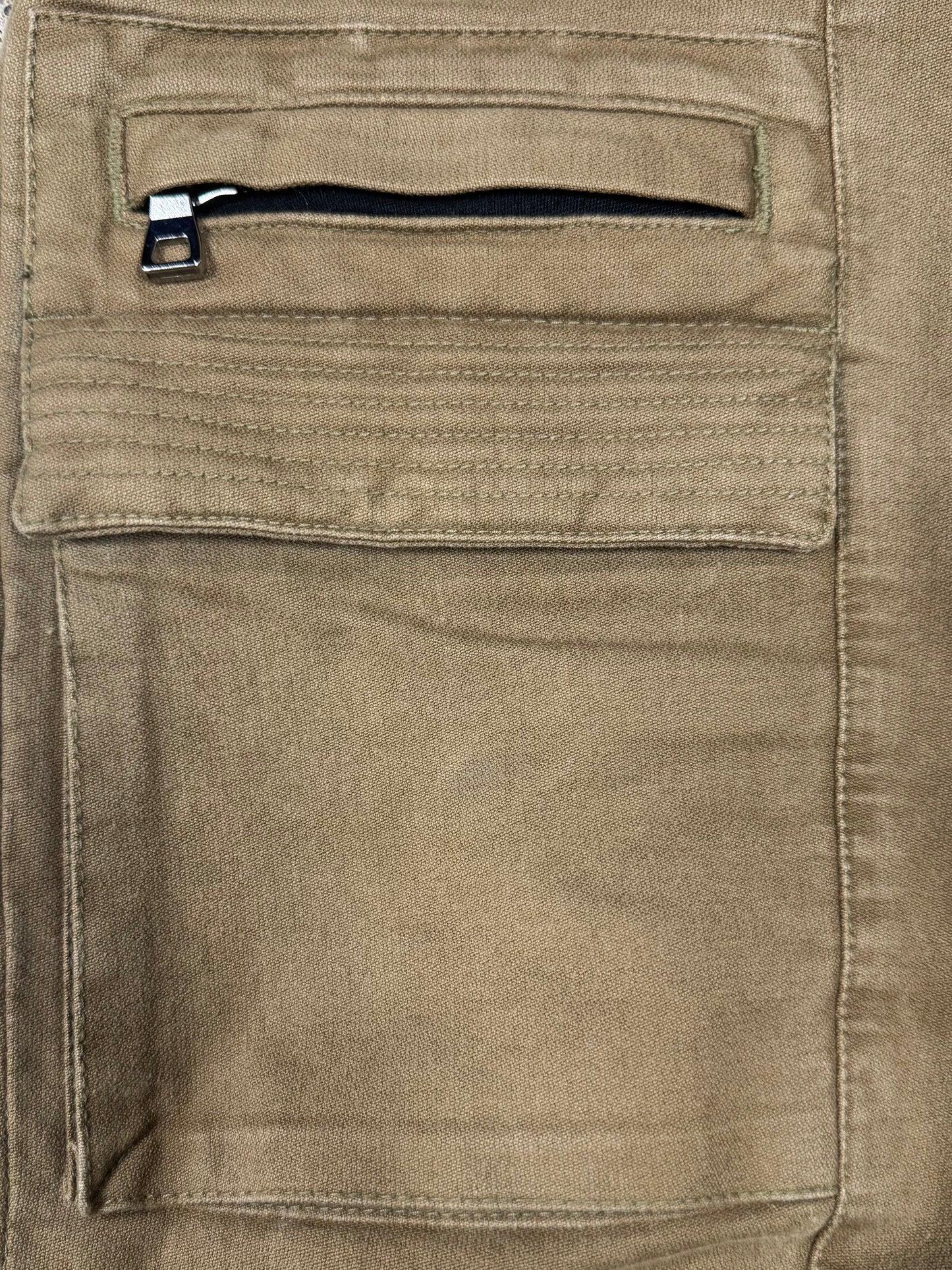 Balmain Brown Zip Cargo Pocket Denim
