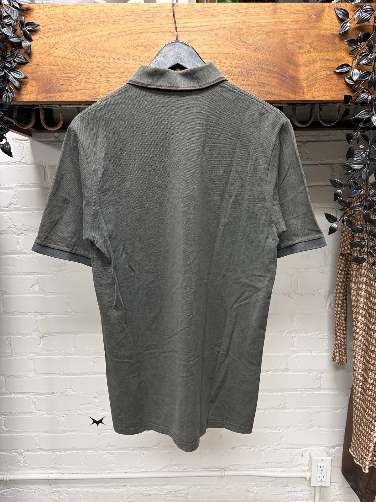 Gucci Grey ‘GG’ Embroidered Logo Short Sleeve Polo