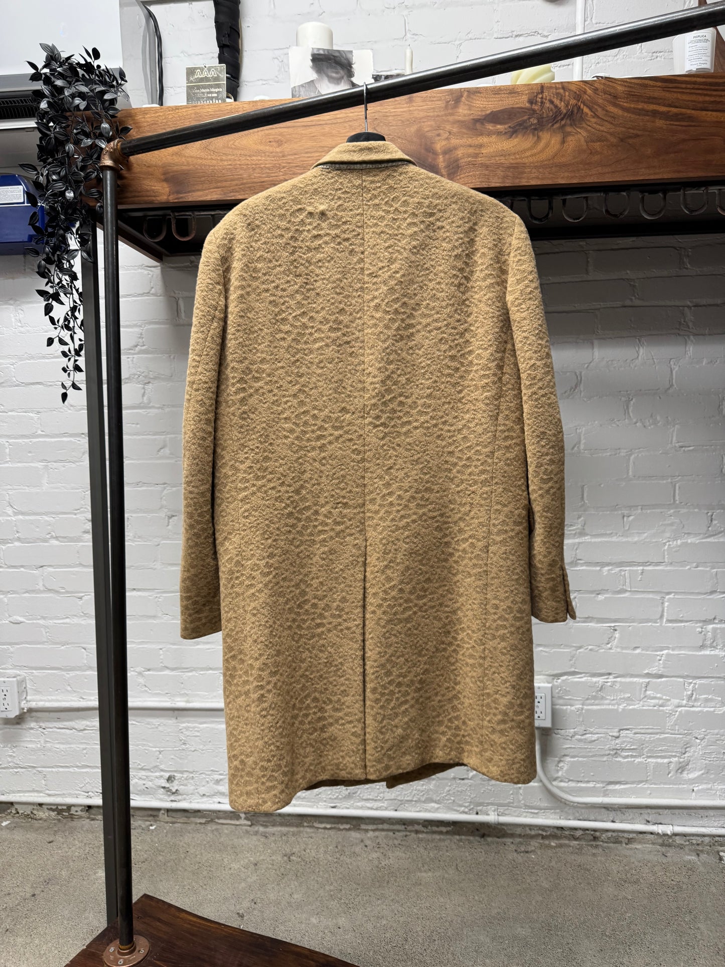 AW2001 Helmut Lang ‘Leopard’ Heavy Alpaca Wool Single Breasted Coat