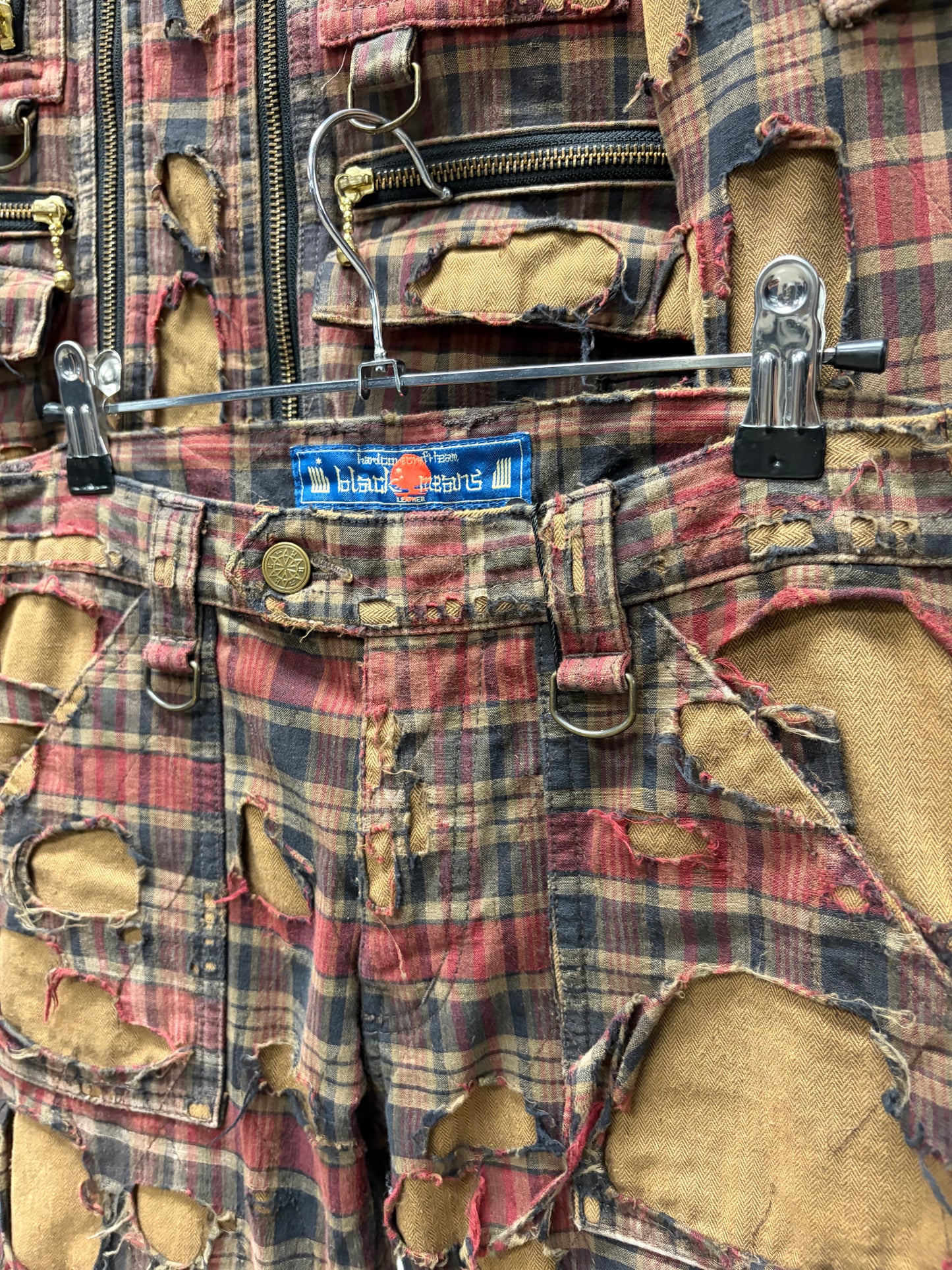 Blackmeans ‘Crust Punk’ Thrash Distressed Plaid Scab Pants