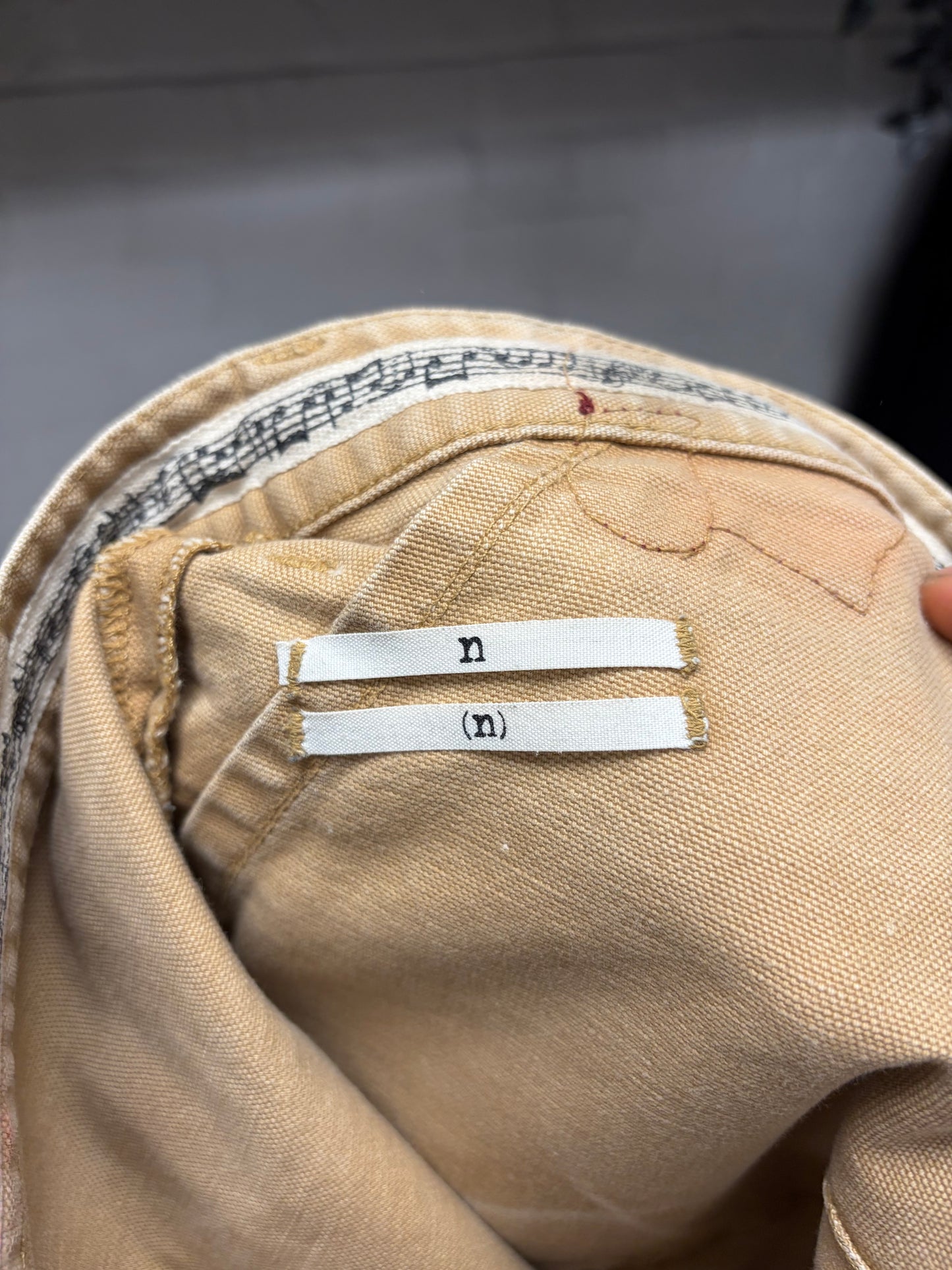 OG Number (N)ine ‘Crying Heart’ Leather Patch Exposed Pocket Work Denim