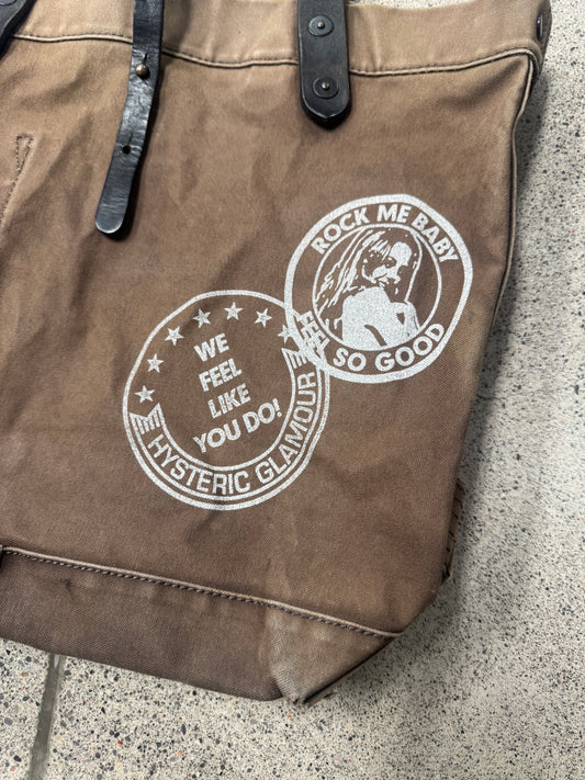 Hysteric Glamour Washed Brown Denim Tote Bag