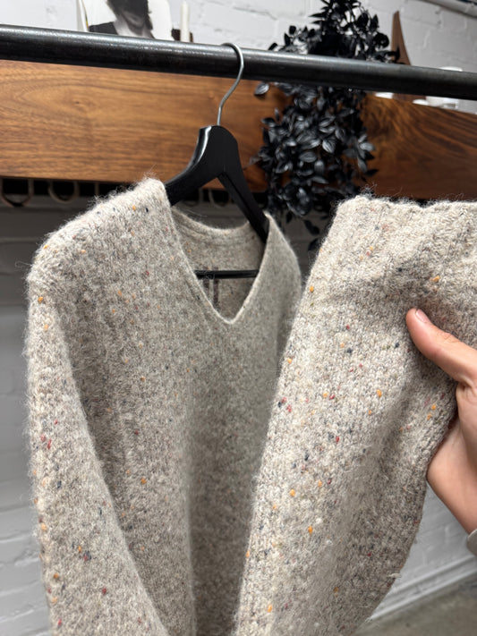 AW2012 Rick Owens ‘Mountain’ Felted Cream Wool Knit Sweater