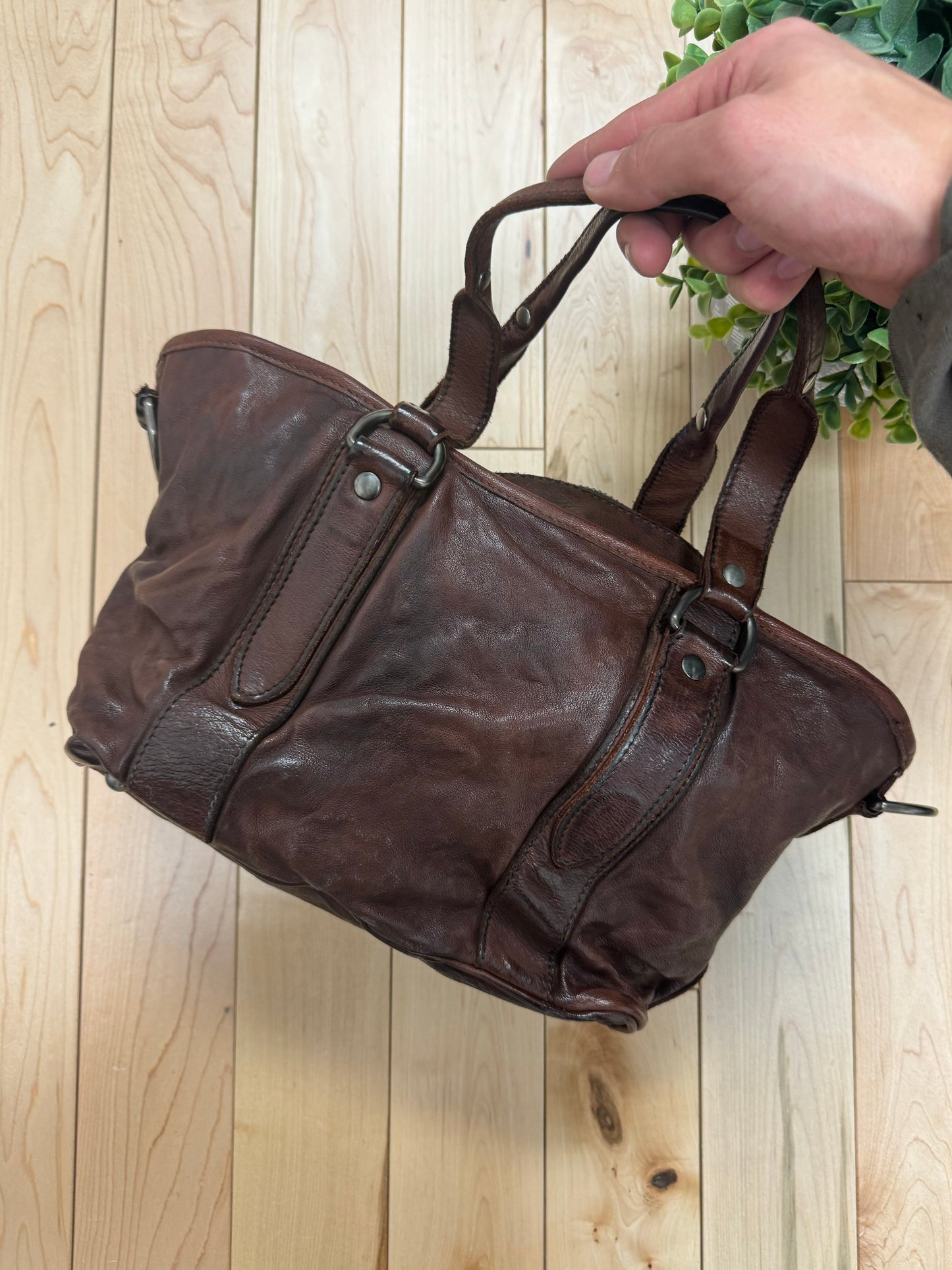 Spring Summer 2005 Miu Miu ‘Flower’ Brown Leather Shoulder Bag