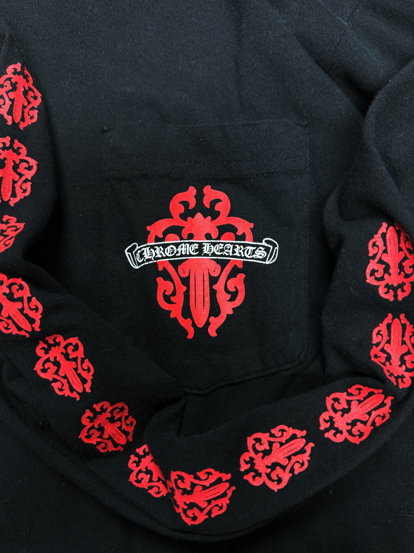 Chrome Hearts ‘Dagger’ Logo Red/Black Long Sleeve Shirt
