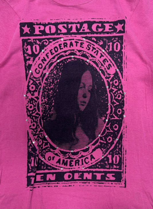 Hysteric Glamour Rhinestone Studded Pink T-Shirt