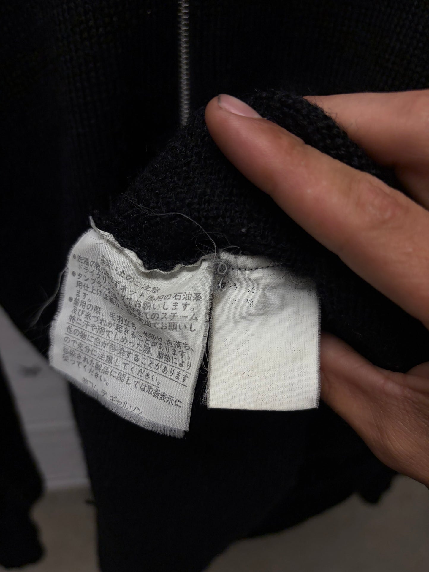 Vintage 90s Comme Des Garçons Homme Zip-Up Knit Bomber Sweater