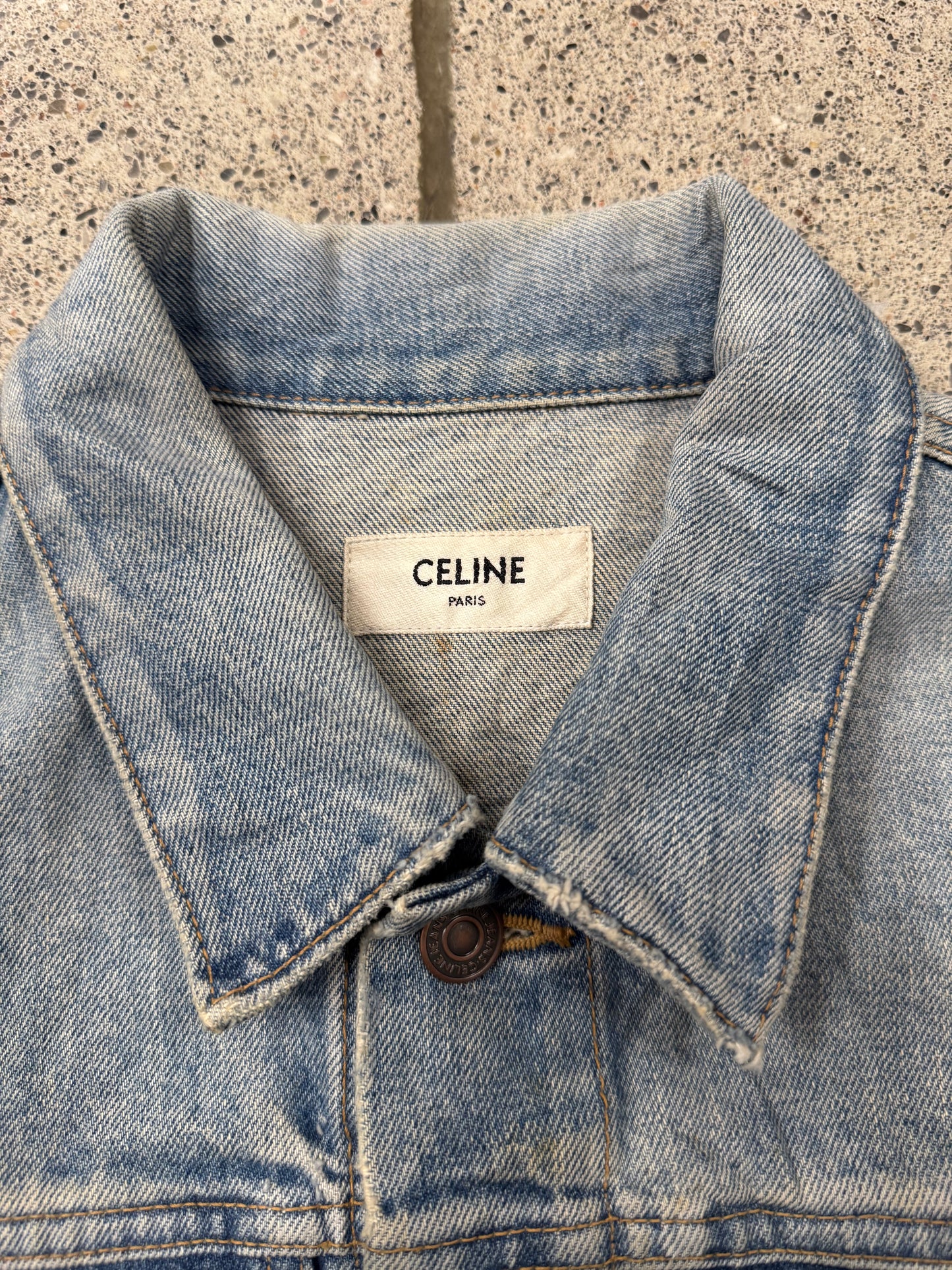 Celine Light Wash Blue Denim Trucker Jacket