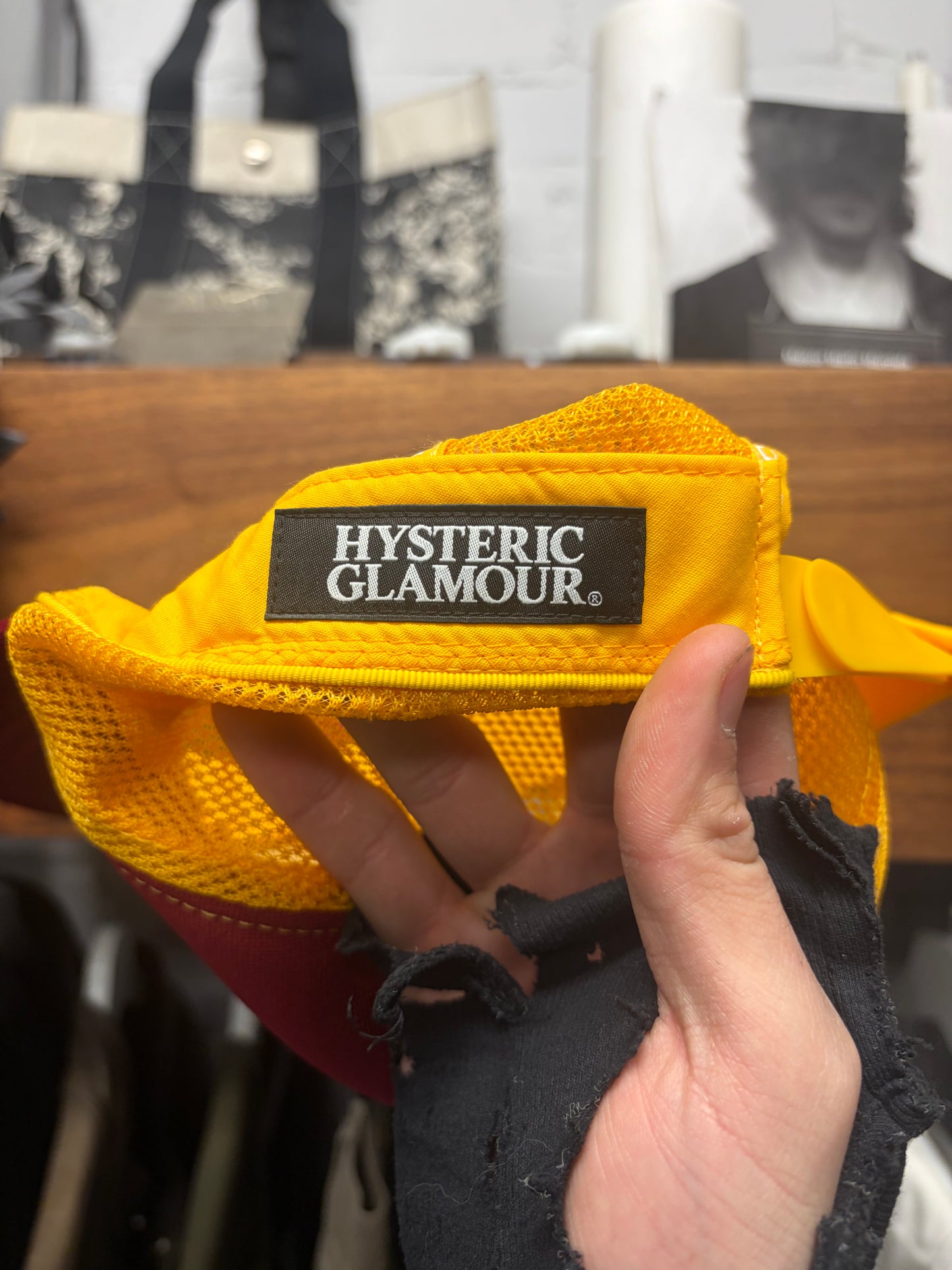 Hysteric Glamour ‘See No Evil’ Red/Yellow Trucker Hat