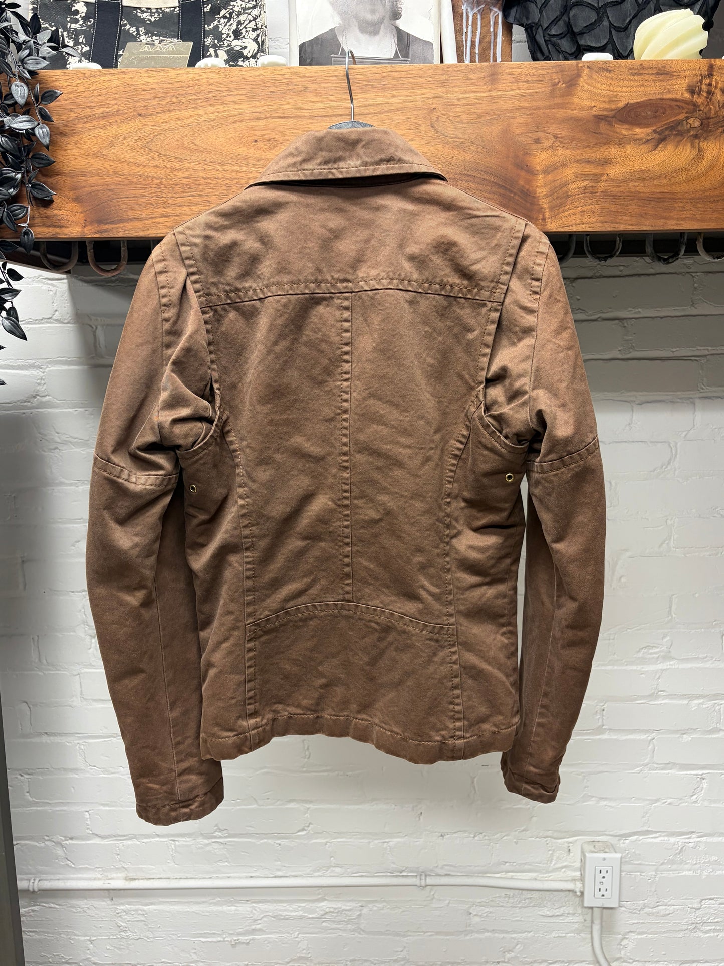 2000s Dsquared2 Brown Cotton ‘Perfecto Zip’ Biker Jacket