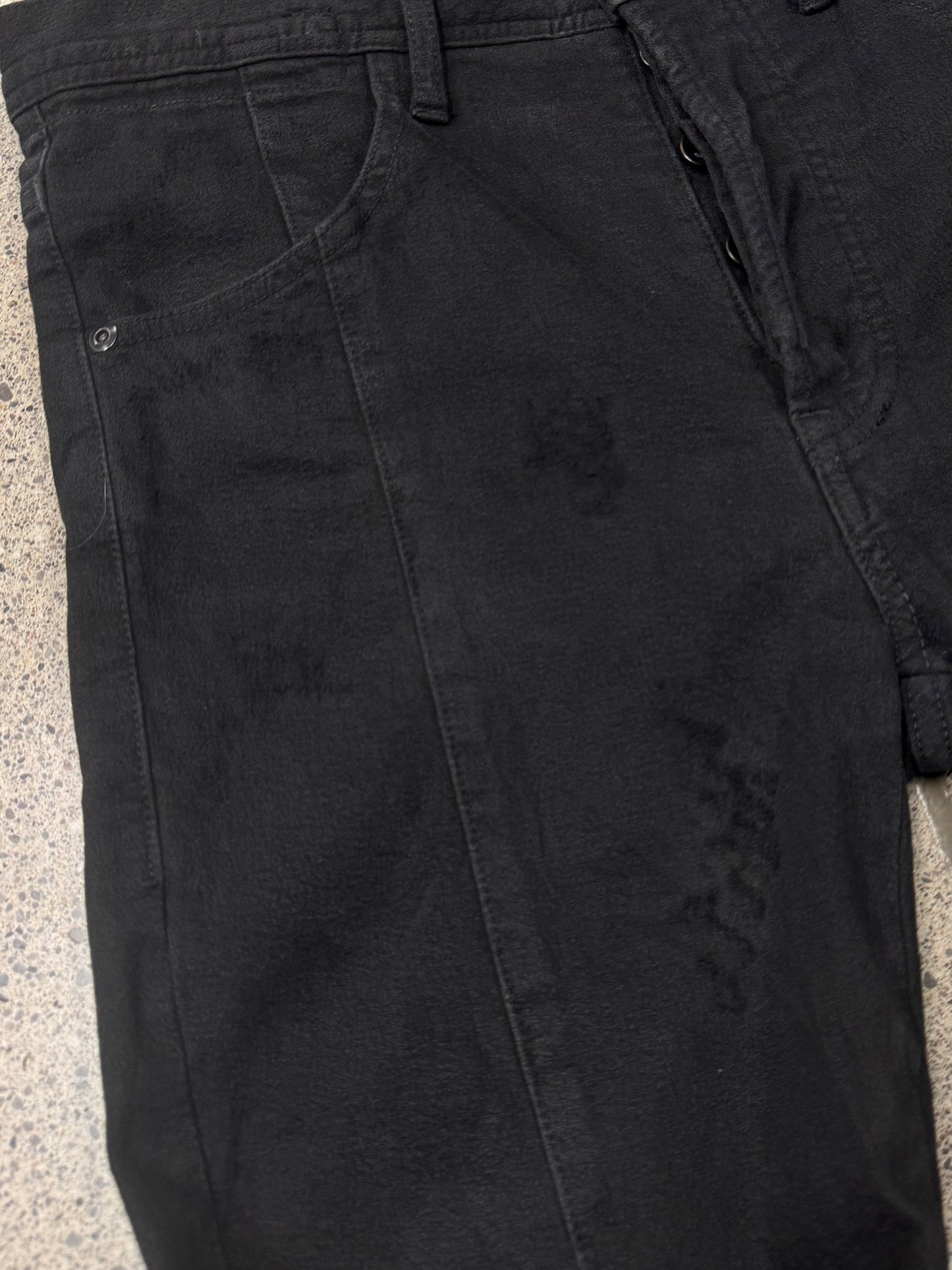 AW2013 Julius ‘J-Cut’ Jacquard Distressed Black Denim