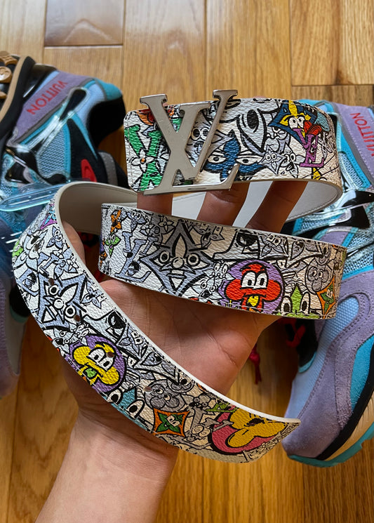 SS2023 Louis Vuitton ‘Caricature Cartoon’ Graffiti Logo Belt