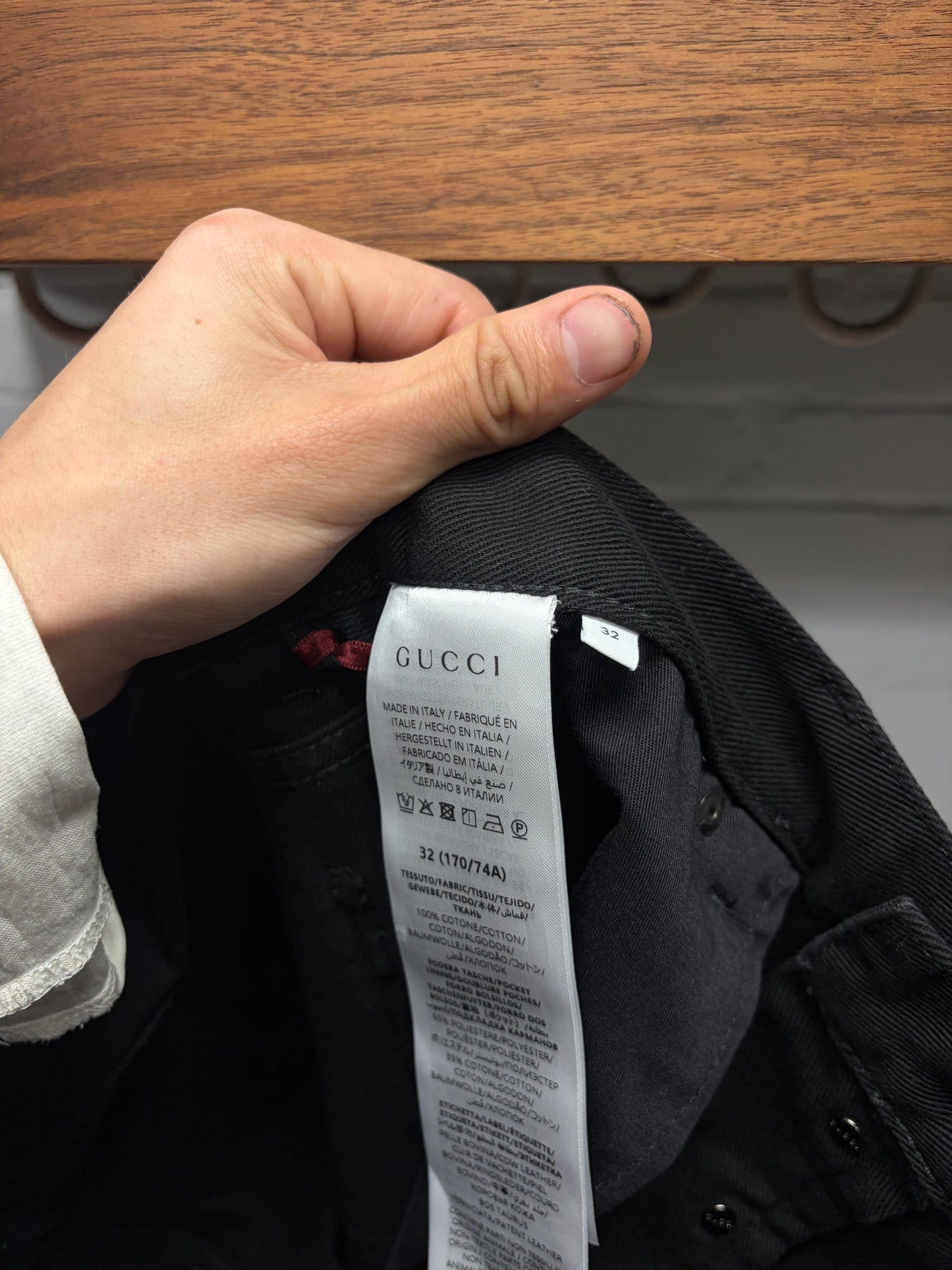 Gucci by Demna Gvasalia ‘Horsebit’ Back Pocket Black Bootcut Jeans