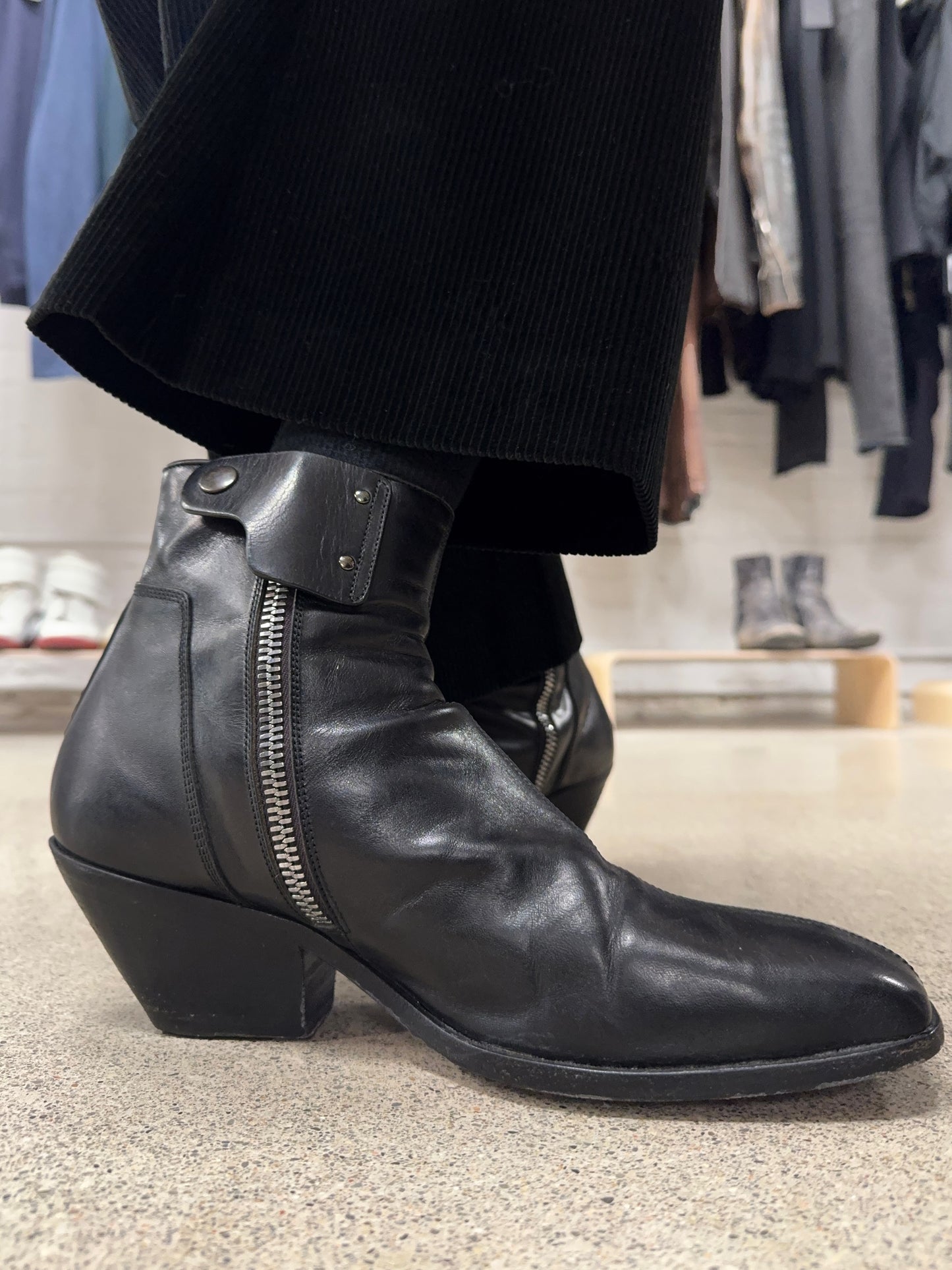 Rick Owens ‘Berger’ Cuban Heel Leather Boots