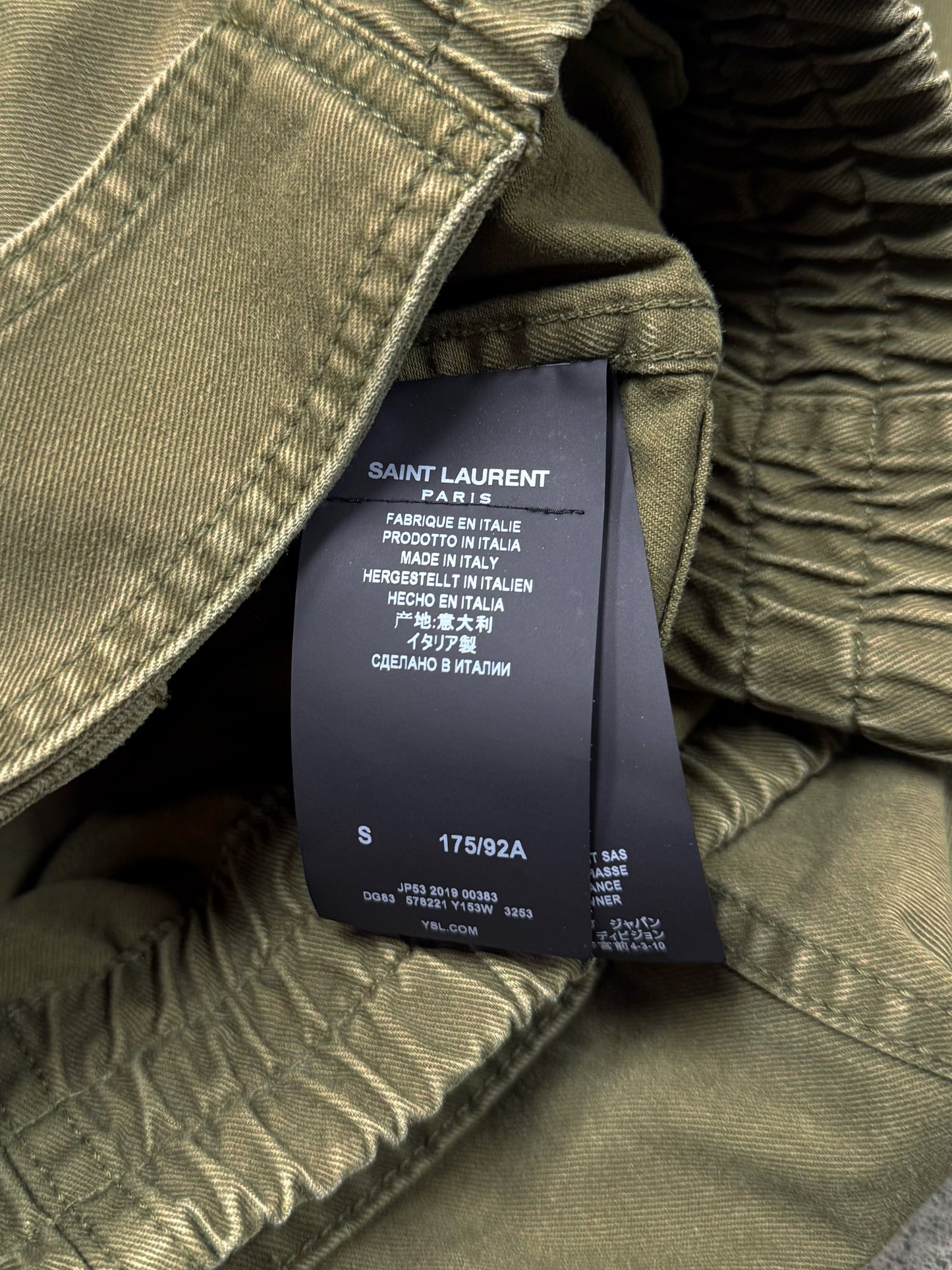 SS2019 Saint Laurent ‘Bat Pin’ Military Jacket