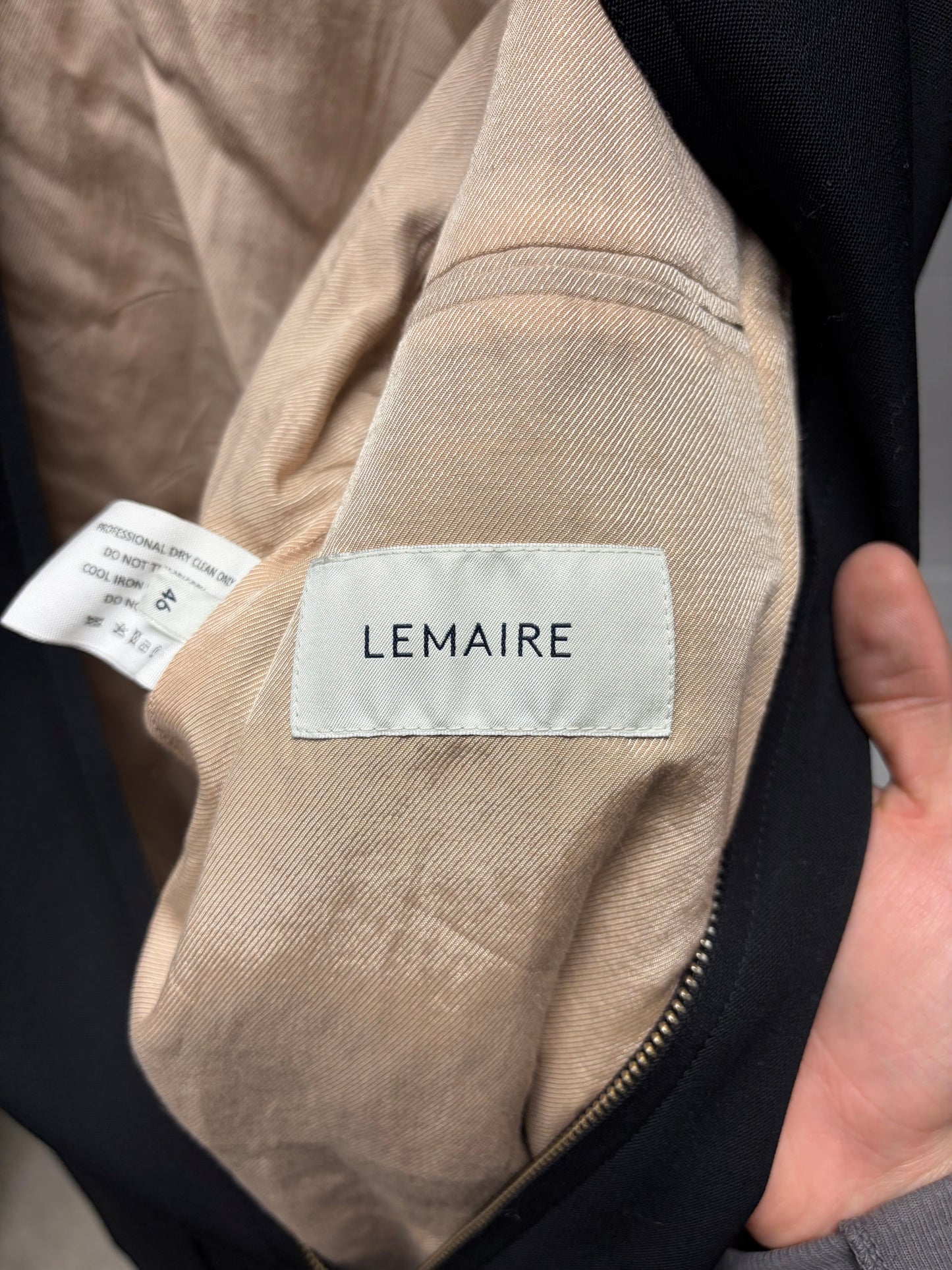 Lemaire Black Military Inspired Blouson with Quilted Liner