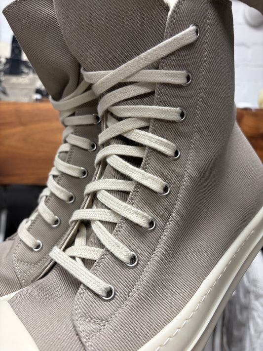 AW2025 Rick Owens ‘Concordians’ Pearl ‘Ramones’ High Top Sneakers