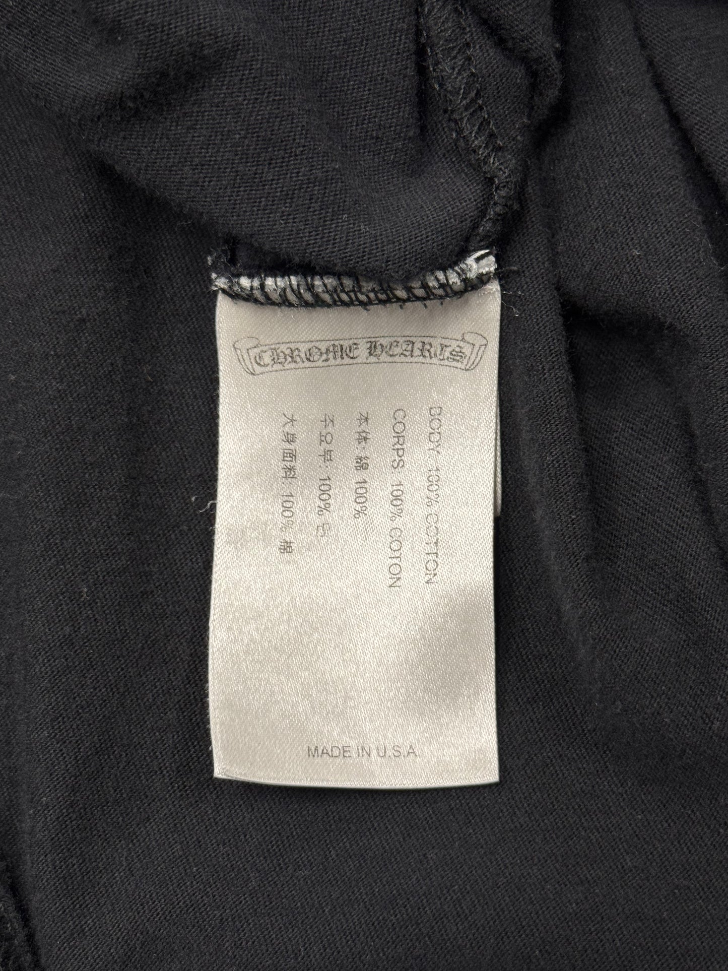 Vintage Chrome Hearts ‘Scroll Logo’ Faded Black T-Shirt