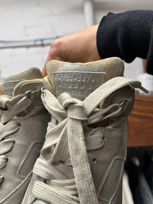 Maison Margiela ‘G.A.T.’ Brown Leather/Gum Sole Mid Top Sneakers