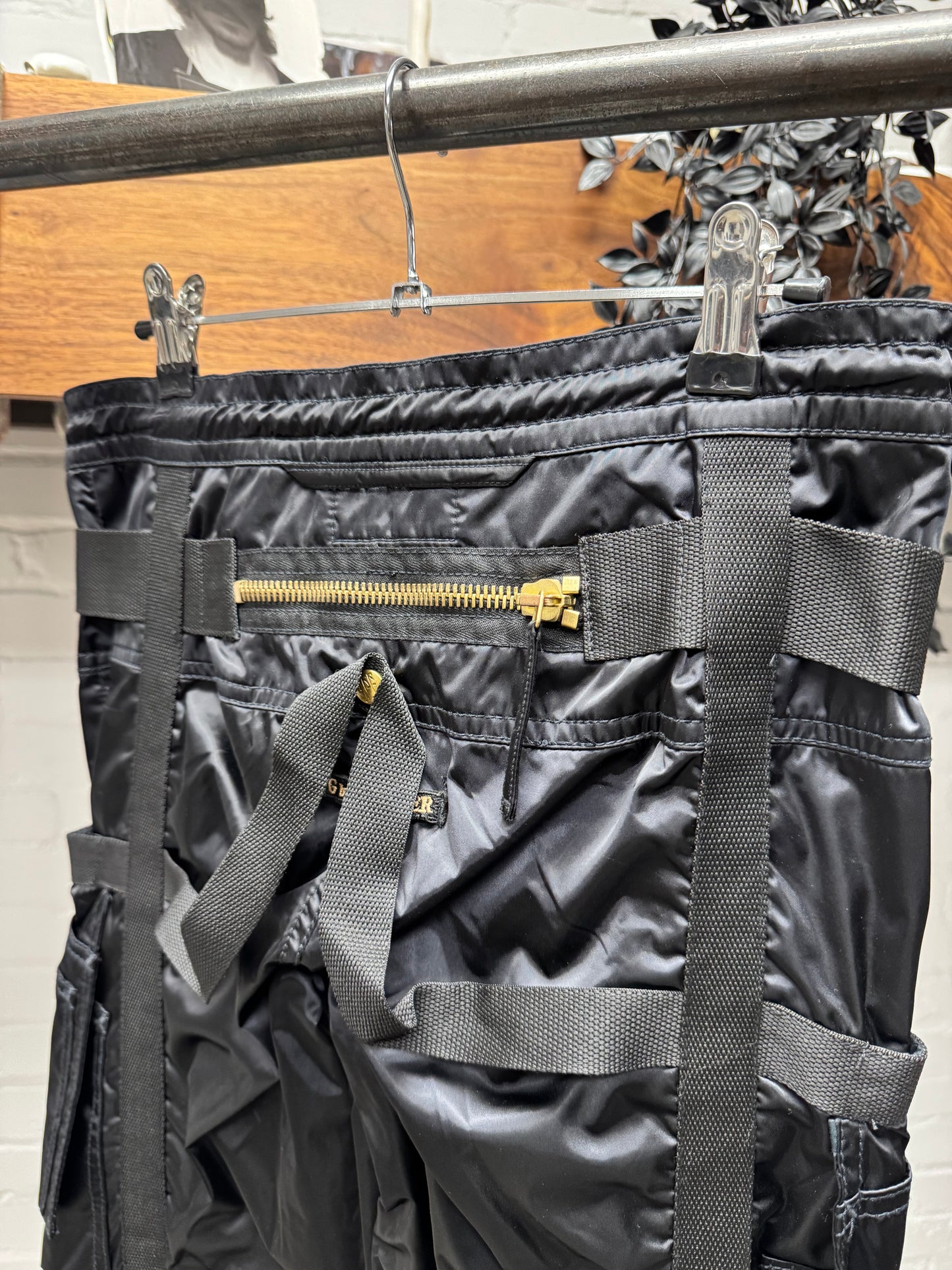 AW2003 Jean Paul Gaultier ‘Parachute’ Black Bondage Cargo Pants