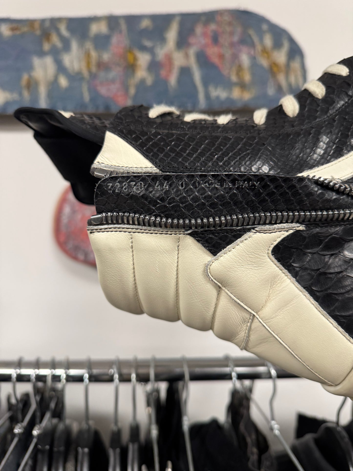 SS2022 Rick Owens ‘Fogachine’ Genuine Python Hide Geobaskets