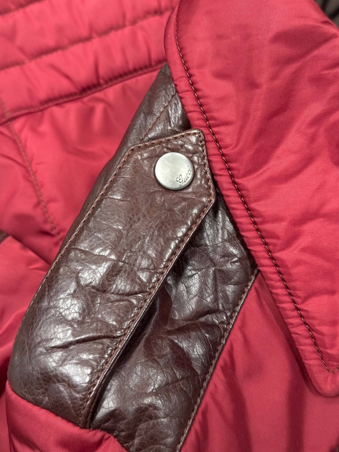 AW1997 Gucci by Tom Ford Red Down Filled Biker Jacket