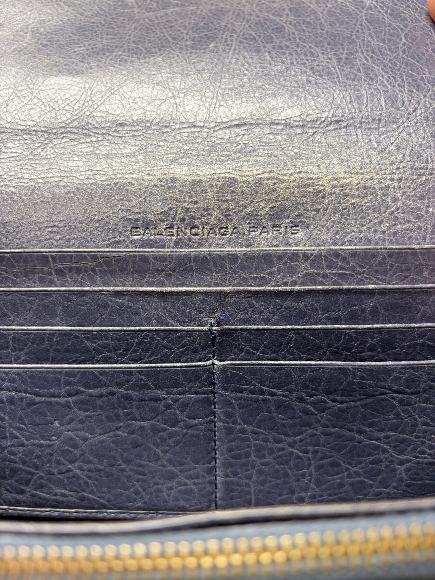 Balenciaga Purple Leather ‘City’ Long Wallet