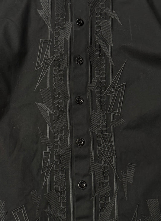 Neil Barrett ‘Bolt’ Embroidered Camp Collar Button Down Shirt