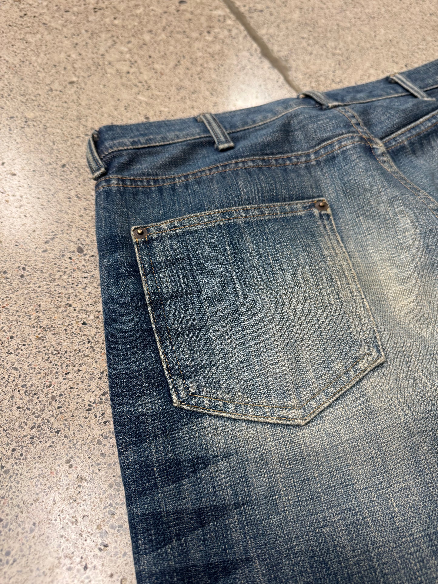 SS2003 Undercover ‘Scab’ Giz Print Flared Bootcut Denim
